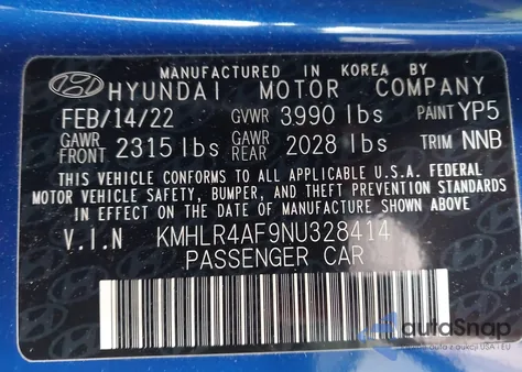 2022 Hyundai Elantra N Line из США, поврежденный, VIN KMHLR4AF9NU328414